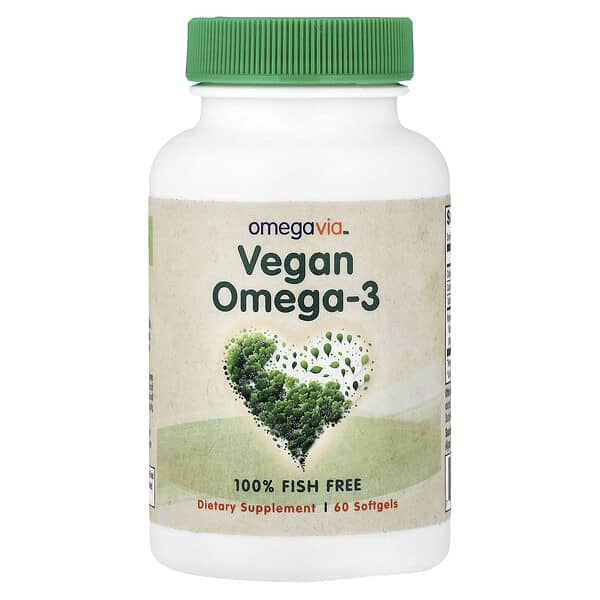 OmegaVia, Vegan Omega-3, 60 Softgels