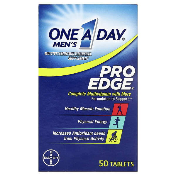 One-A-Day, Men's Pro Edge®, Complete Multivitamin with More, 50 Tablets