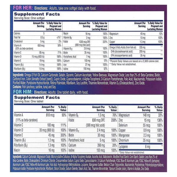 Alternative view of One-A-Day, Pre-Pregnancy Couple's Pack, Women's Prenatal 1 & Men's Pre-Conception Health, 30 Women's Prenatal Softgels, 30 Men's Pre-Conception Tablets