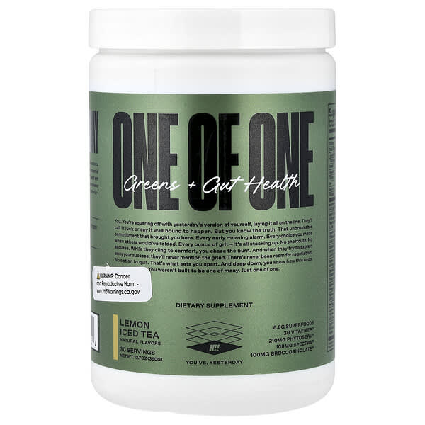 ONE OF ONE, Greens + Gut Health, Lemon Iced Tea, 12.7 oz (360 g)