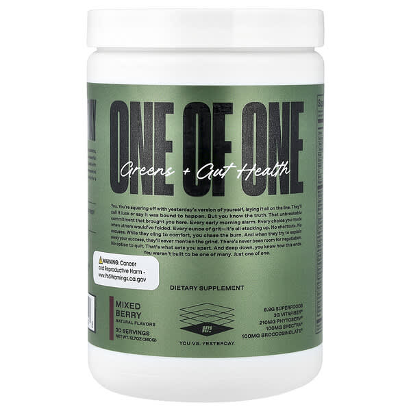 ONE OF ONE, Greens + Gut Health, Mixed Berry , 12.7 oz (360 g)