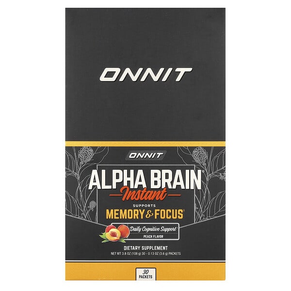 Onnit, Alpha BRAIN® Instant, Peach, 30 Packets, 0.13 oz (3.6 g) Each