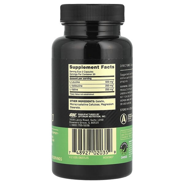 Alternative view of Optimum Nutrition, BCAA 1000, 60 Capsules (500 mg per Capsule)