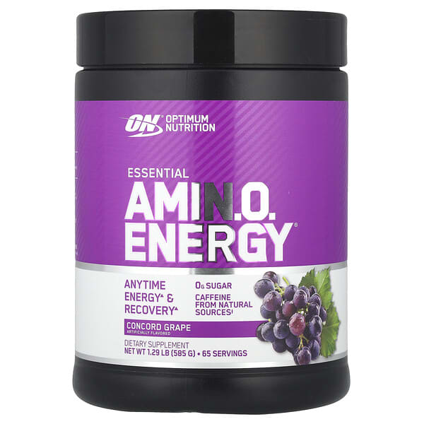Optimum Nutrition, Essential Amin.O. Energy®, Concord Grape, 1.29 lb (585 g)