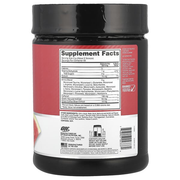 Alternative view of Optimum Nutrition, Essential Amin.O. Energy®, Fruit Fusion, 1.29 lb (585 g)