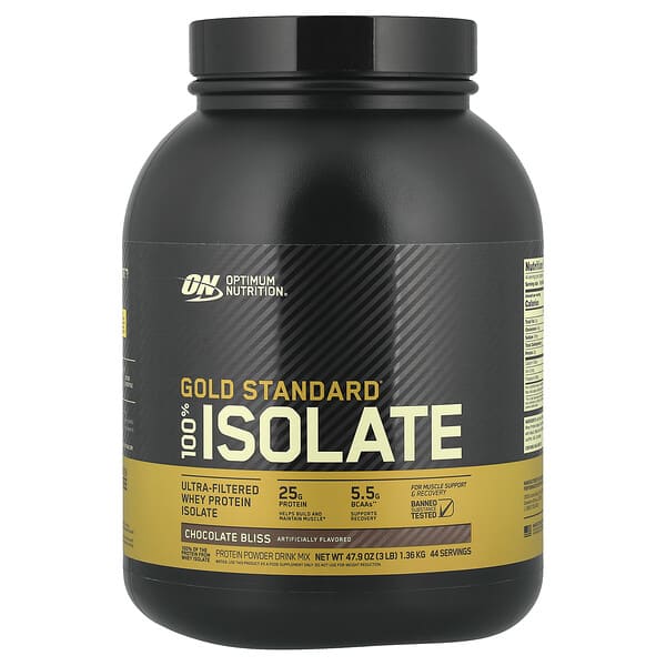 Optimum Nutrition, Gold Standard® 100% Isolate, Chocolate Bliss, 3 lb (1.36 kg)