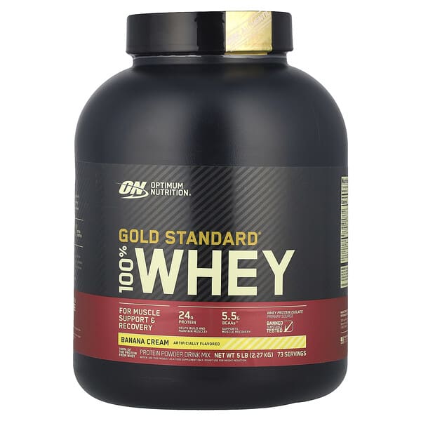 Optimum Nutrition, Gold Standard® 100% Whey, Banana Cream, 5 lb (2.27 kg) 2 Optimum Nutrition, Gold Standard® 100% Whey, Banana Cream, 5 lb (2.27 kg)