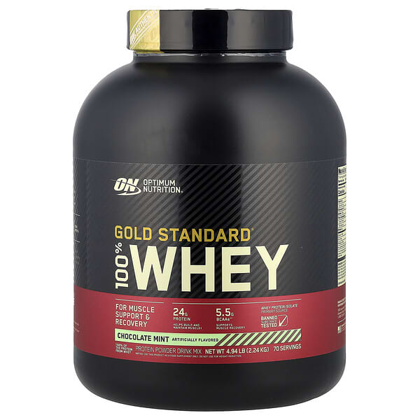 Optimum Nutrition, Gold Standard® 100% Whey, Chocolate Mint, 4.94 lb (2.24 kg)