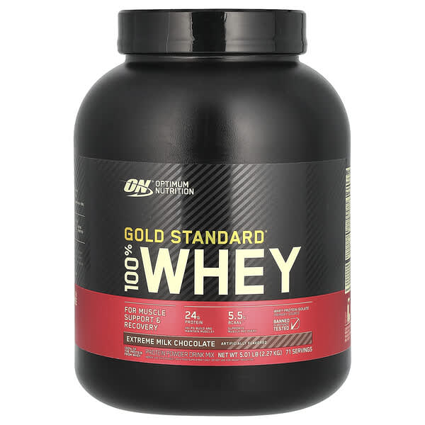 Optimum Nutrition, Gold Standard® 100% Whey, Extreme Milk Chocolate, 5.01 lb (2.27 kg)