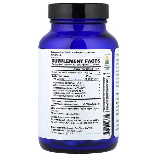 Alternative view of Ora, Trust Your Gut, Daily Essential Probiotic & Prebiotic, 60 Capsules