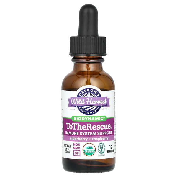 Oregon's Wild Harvest, Biodynamic, To The Rescue, Elderberry + Raspberry, 1 fl oz (30 ml) 2 Oregon's Wild Harvest, Biodynamic, To The Rescue, Elderberry + Raspberry, 1 fl oz (30 ml)