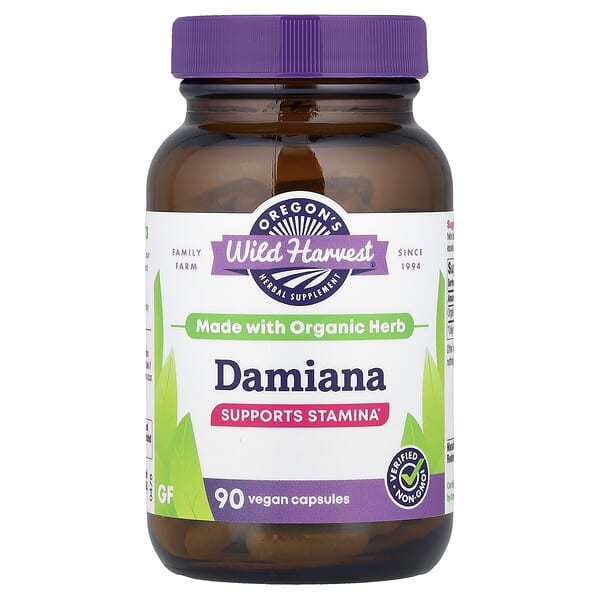 Oregon's Wild Harvest, Damiana, 90 Vegan Capsules (375 mg per Capsule)