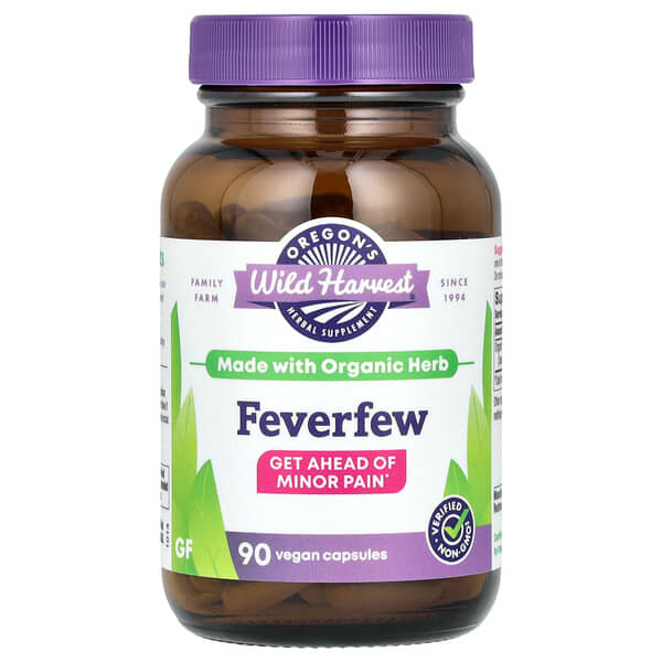 Oregon's Wild Harvest, Feverfew, 90 Vegan Capsules (300 mg per Capsule)