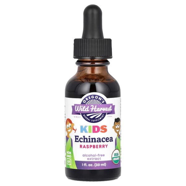 Oregon's Wild Harvest, Kids, Echinacea Extract, Alcohol-Free, Raspberry, 1 fl oz (30 ml) 4 Oregon's Wild Harvest, Kids, Echinacea Extract, Alcohol-Free, Raspberry, 1 fl oz (30 ml)