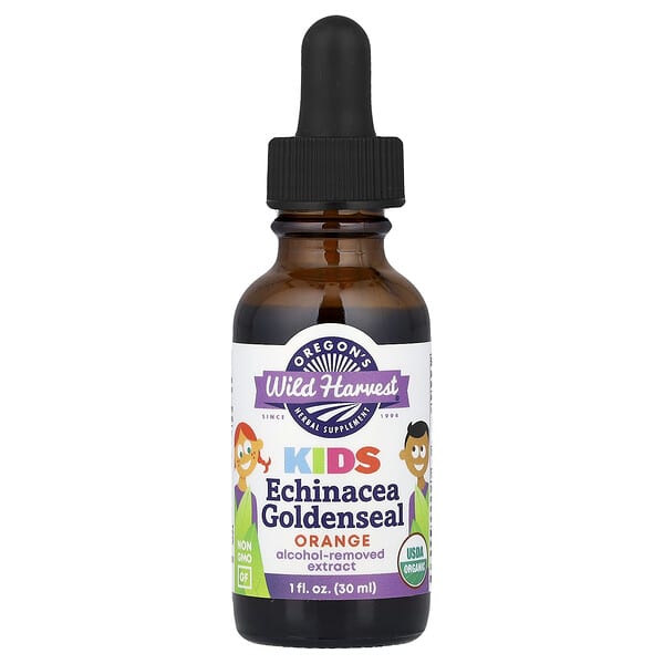Oregon's Wild Harvest, Kids Echinacea Goldenseal, Orange, 1 fl oz (30 ml)