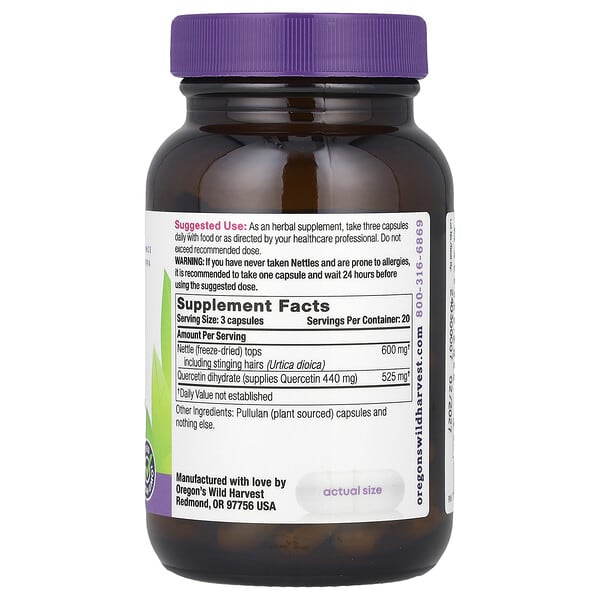 Alternative view of Oregon's Wild Harvest, Nettle Quercetin, 60 Vegan Capsules