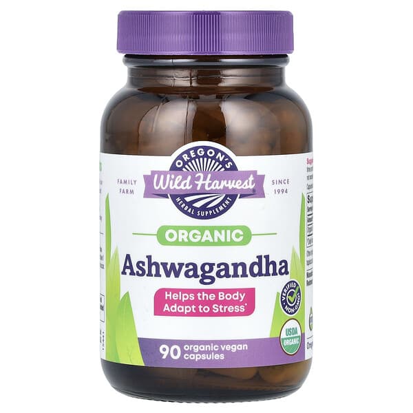 Oregon's Wild Harvest, Organic Ashwagandha, 90 Organic Vegan Capsules (400 mg per Capsule)