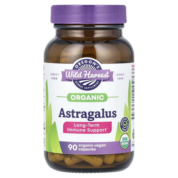 Oregon's Wild Harvest, Organic Astragalus, 90 Organic Vegan Capsules (375 mg per Capsule)
