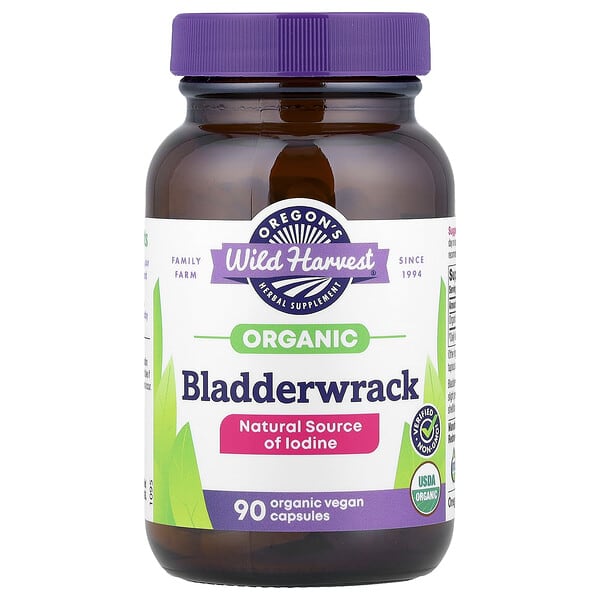 Oregon's Wild Harvest, Organic Bladderwrack, 600 mg, 90 Organic Vegan Capsules