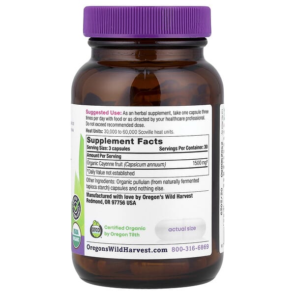 Alternative view of Oregon's Wild Harvest, Organic Cayenne, 90 Organic Vegan Capsules (500 mg per Capsule)