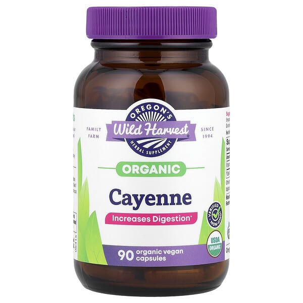 Oregon's Wild Harvest, Organic Cayenne, 90 Organic Vegan Capsules (500 mg per Capsule)