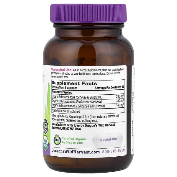 Alternative view of Oregon's Wild Harvest, Organic Echinacea, 90 Organic Vegan Capsules