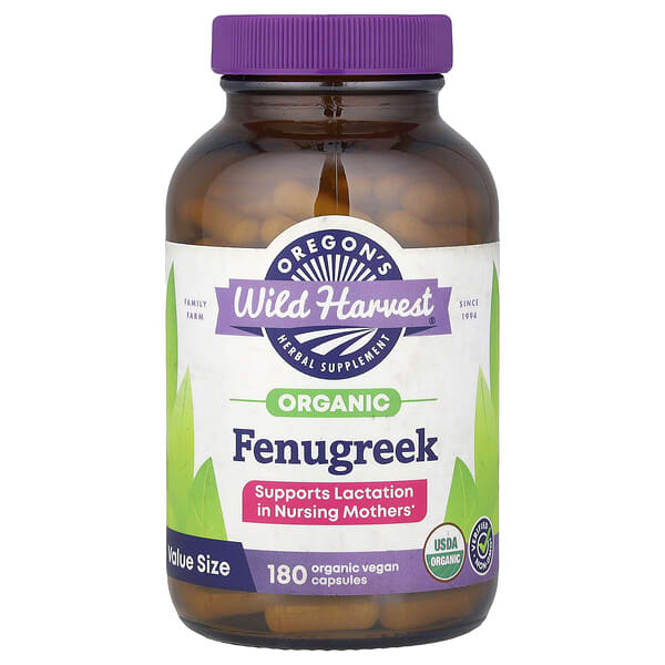 Oregon's Wild Harvest, Organic, Fenugreek, 180 Vegan Capsules (500 mg per Capsule)