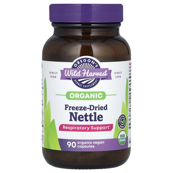 Oregon's Wild Harvest, Organic Freeze-Dried Nettle, 90 Organic Vegan Capsule (300 mg per Capsule)
