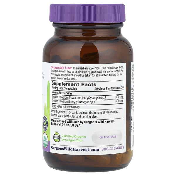 Alternative view of Oregon's Wild Harvest, Organic Hawthorn, 90 Vegan Capsules