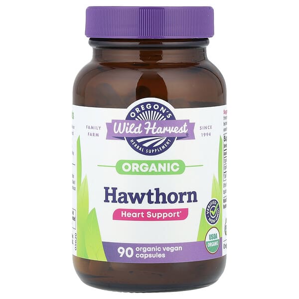 Oregon's Wild Harvest, Organic Hawthorn, 90 Vegan Capsules