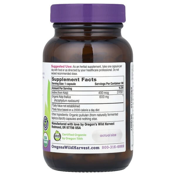 Alternative view of Oregon's Wild Harvest, Organic Kelp, 90 Organic Vegan Capsules