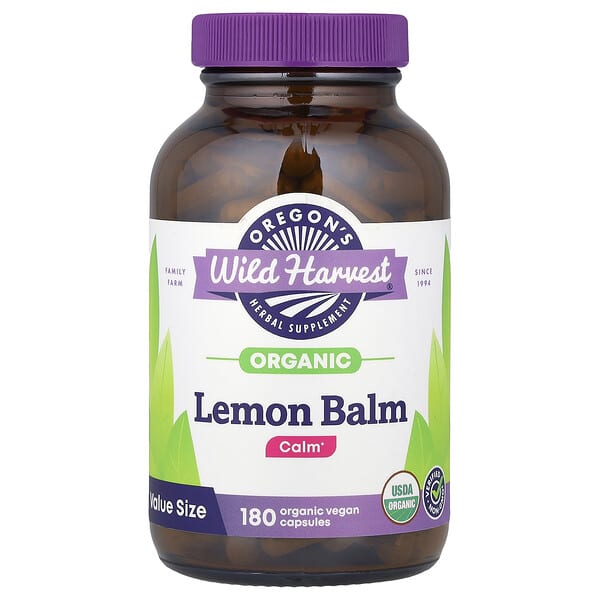 Oregon's Wild Harvest, Organic Lemon Balm, 180 Organic Vegan Capsules (375 mg per Capsule)