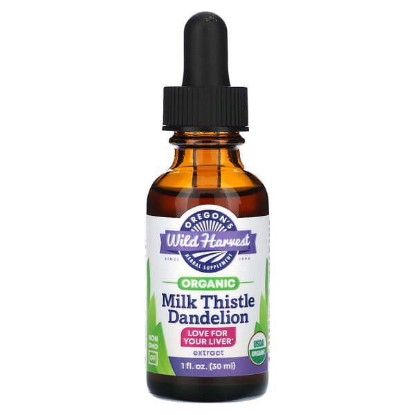 Oregon's Wild Harvest, Organic Milk Thistle Dandelion Extract, 1 fl oz (30 ml)