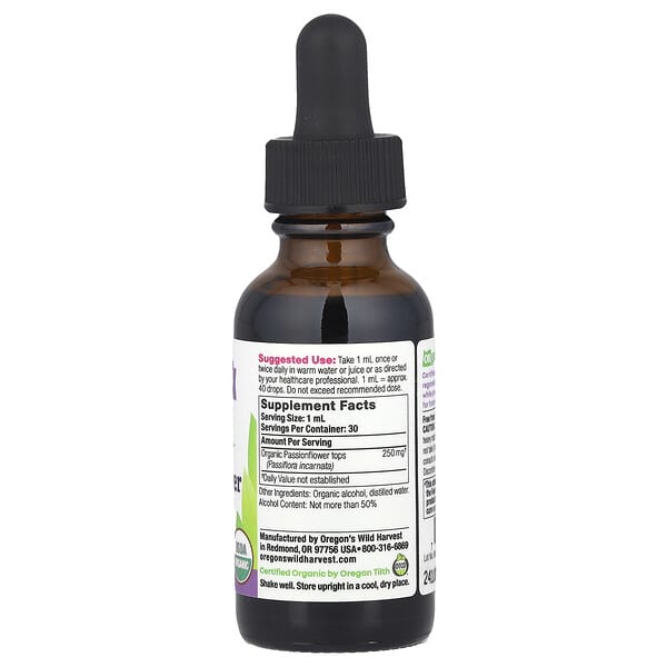 Alternative view of Oregon's Wild Harvest, Organic Passionflower Extract, 1 fl oz (30 ml)