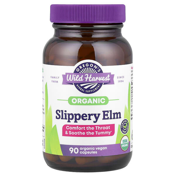 Oregon's Wild Harvest, Organic Slippery Elm, 90 Organic Vegan Capsules (400 mg per Capsule)