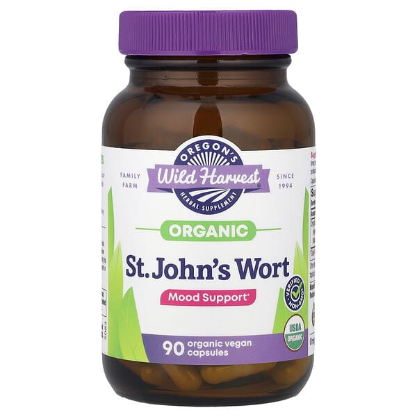 Oregon's Wild Harvest, Organic St. John's Wort, 90 Vegan Capsules