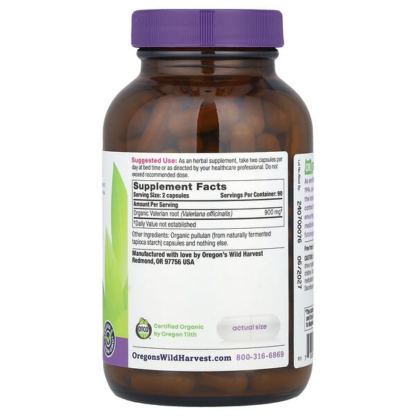 Alternative view of Oregon's Wild Harvest, Organic Valerian, 180 Vegan Capsules (450 mg per Capsule)