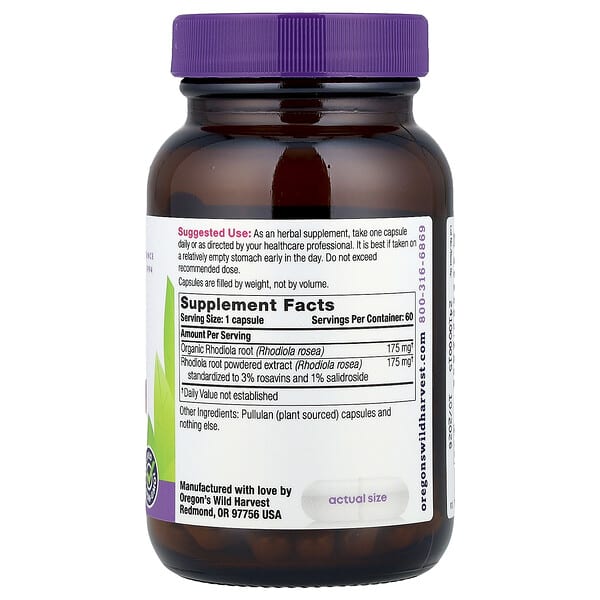 Alternative view of Oregon's Wild Harvest, Rhodiola, 60 Vegan Capsules
