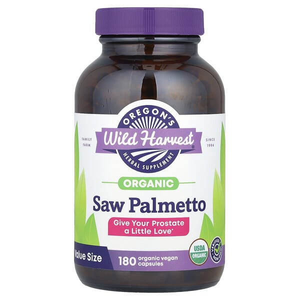 Oregon's Wild Harvest, Saw Palmetto, 180 Organic Vegan Capsules (585 mg per Capsule)