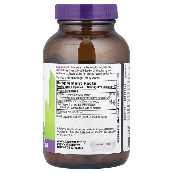 Alternative view of Oregon's Wild Harvest, Turmeric, 120 Vegan Capsules