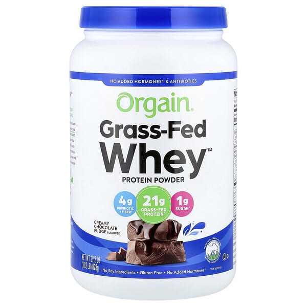 Orgain, Grass-Fed Whey™ Protein Powder, Creamy Chocolate Fudge, 1.82 lb (828 g)