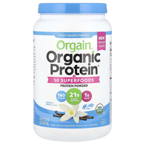 Orgain, Organic Protein™ + 50 Superfoods Powder, Vanilla Bean, 2.02 lb (918 g)