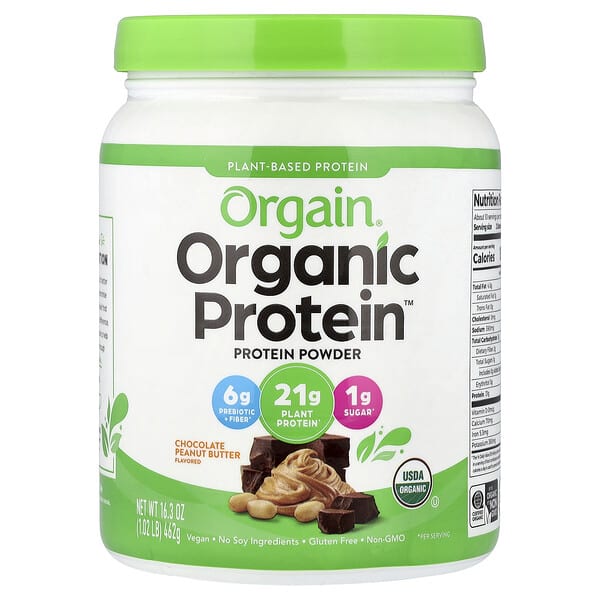 Orgain, Organic Protein™ Powder, Plant-Based, Chocolate Peanut Butter, 1.02 lbs (462 g)