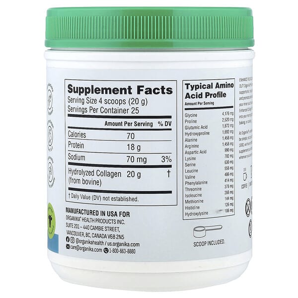 Alternative view of Organika, Enhanced Collagen™, Flavorless , 17.64 oz (500 g)
