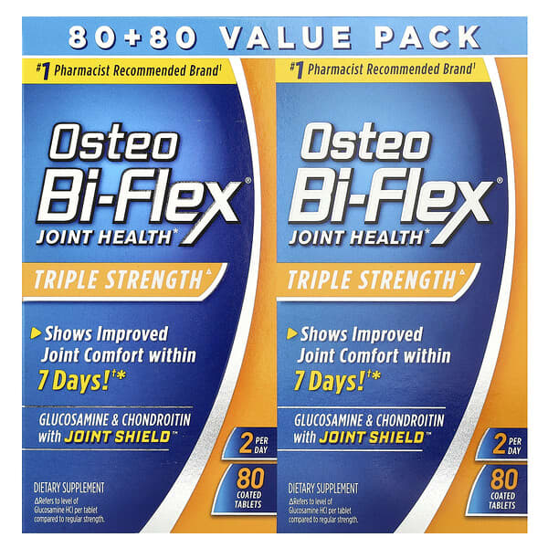 Osteo Bi-Flex, Joint Health, Triple Strength, 2 Pack, 80 Coated Tablets Each