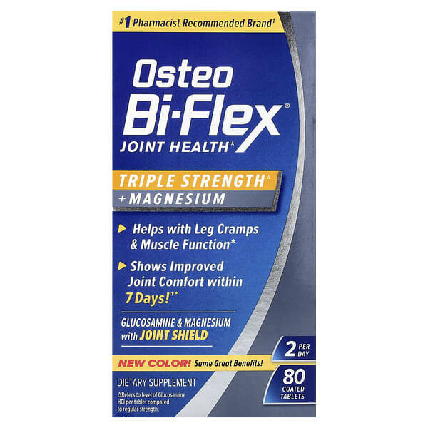 Osteo Bi-Flex, Joint Health, Triple Strength + Magnesium, 80 Coated Tablets