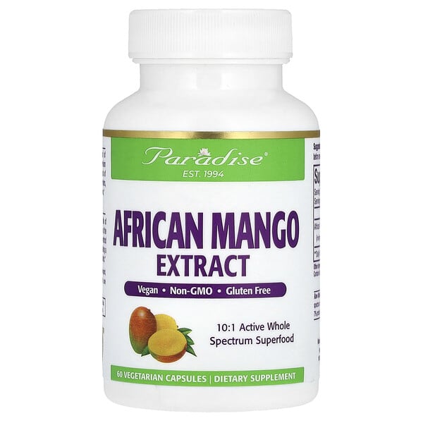 Paradise Herbs, African Mango Extract, 150 mg, 60 Vegetarian Capsules