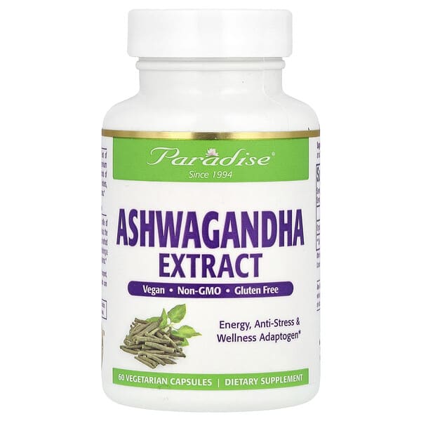 Paradise Herbs, Ashwagandha Extract, 60 Vegetarian Capsules (250 mg per Capsule)