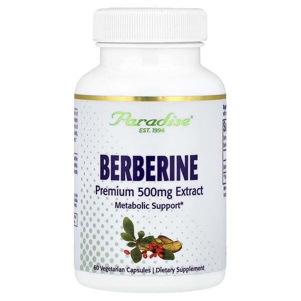 Paradise Herbs, Berberine , 500 mg, 60 Vegetarian Capsules