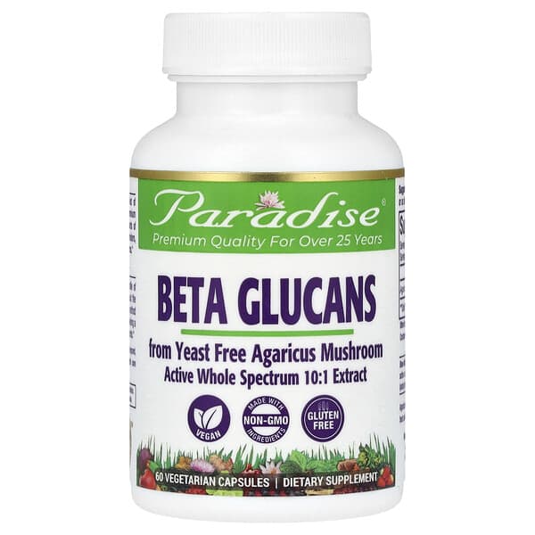 Paradise Herbs, Beta Glucans, 60 Vegetarian Capsules (250 mg per Capsule)